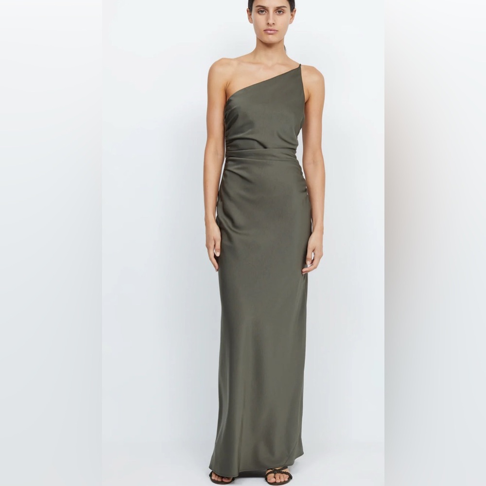 Olive Green One-Shoulder Dress - brand new with tag
